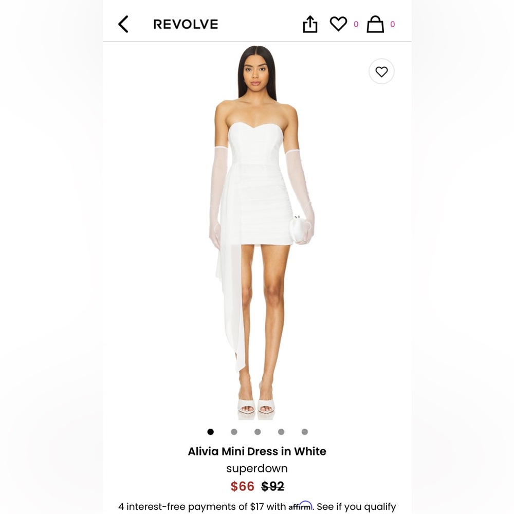 Superdown White Asymmetrical Mini Dress for Brides